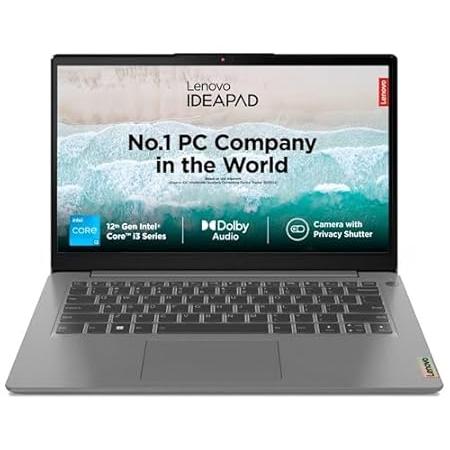 Lenovo IdeaPad 3, Intel Core i3-1215U, 12th Gen, 8GB RAM, 512GB SSD, FHD, 14"/35.5cm, Windows 11, MSOffice 2021, Arctic Grey, 1.43Kg, 82RJ00FUIN, 1 Year Warranty, 3months Game Pass, Thin& Light Laptop